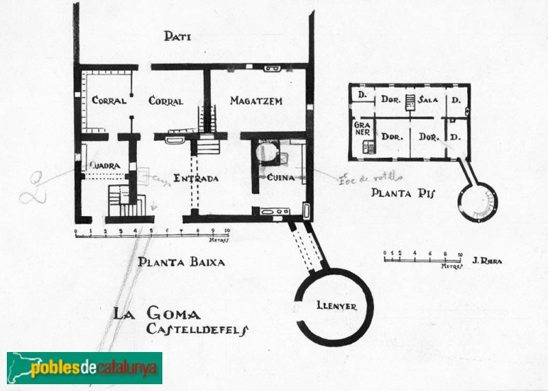 Castelldefels - Plànol de Can Gomar