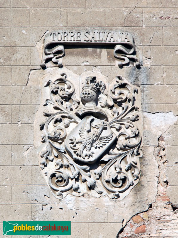 Santa Coloma de Cervelló - Casal de la torre Salbana, escut dels Salbà (Foto: Albert Esteves, 2018) Santa Coloma de Cervelló - Casal de la torre Salbana, escut dels Salbà