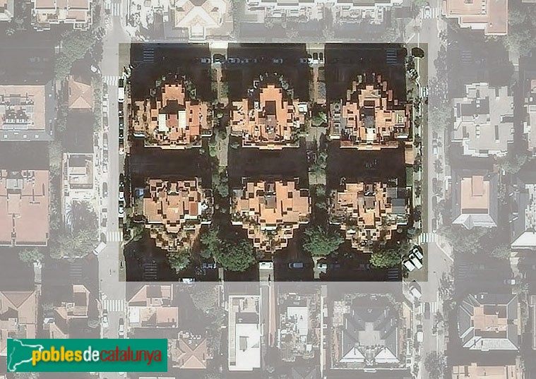 Barcelona - Blocs residencials Freixa-Raset, vista aèria