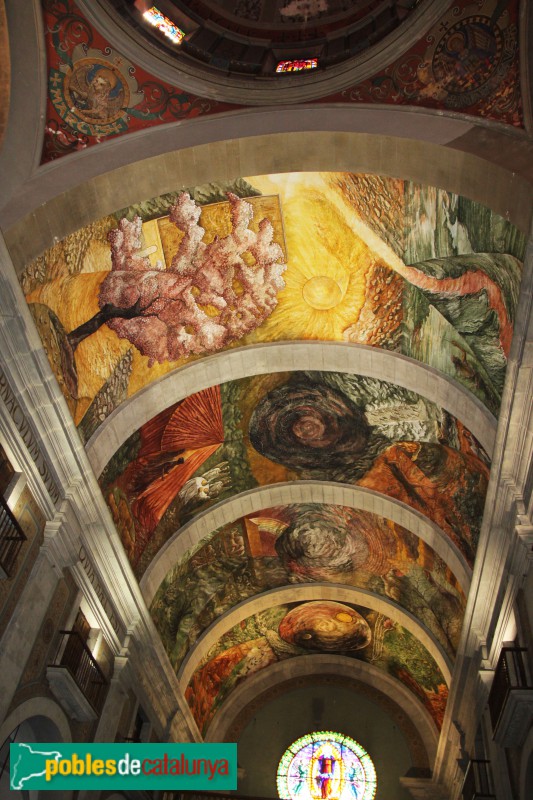 Tàrrega - Església de Santa Maria, pintures murals, nau central (Josep Minguell) (Foto: Albert Esteves, 2018) Tàrrega - Església de Santa Maria, pintures murals, nau central (Josep Minguell)
