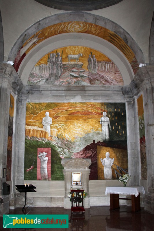 Tàrrega - Església de Santa Maria, pintures murals, nau central (Josep Minguell) (Foto: Albert Esteves, 2018) Tàrrega - Església de Santa Maria, pintures murals, nau central (Josep Minguell)