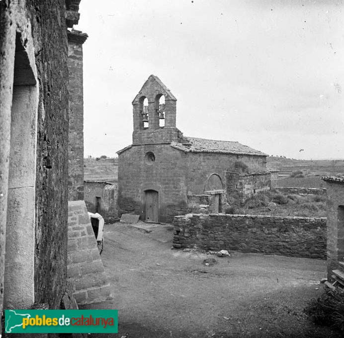 Tàrrega - Església de Sant Gil (Riudovelles) Salvany 1918 (Foto: Josep Salvany -Arxiu Salvany, Biblioteca de Catalunya-, 1918) Tàrrega - Església de Sant Gil (Riudovelles) Salvany 1918