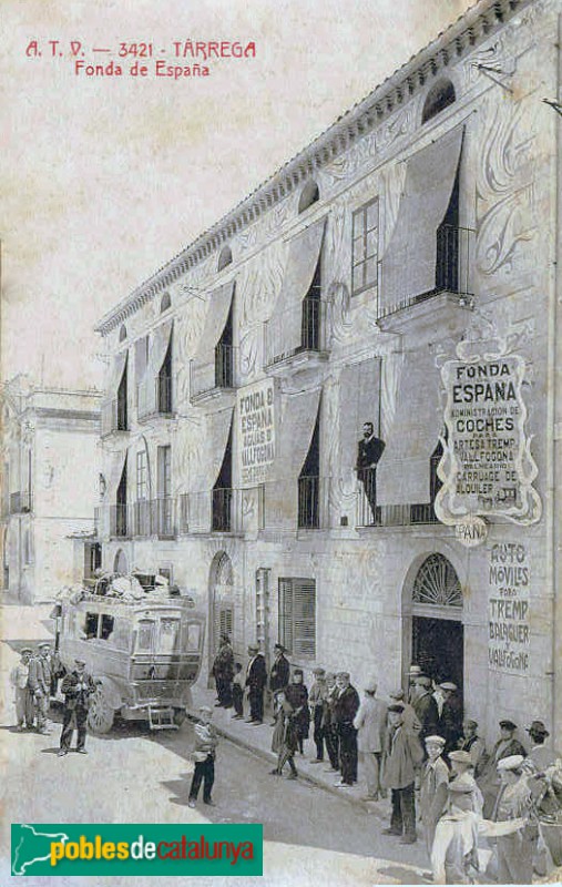 Tàrrega - Antiga Fonda Espanya (Foto: postal antiga) Tàrrega - Antiga Fonda Espanya