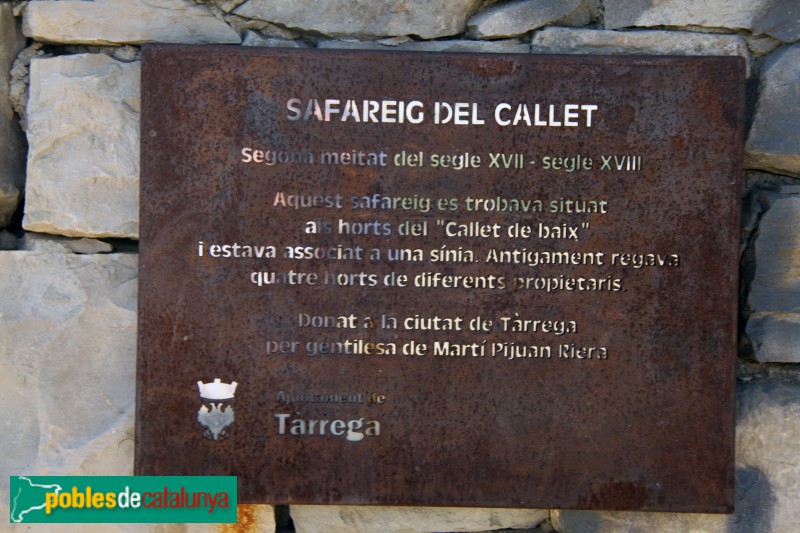 Tàrrega - Safareig del Callet