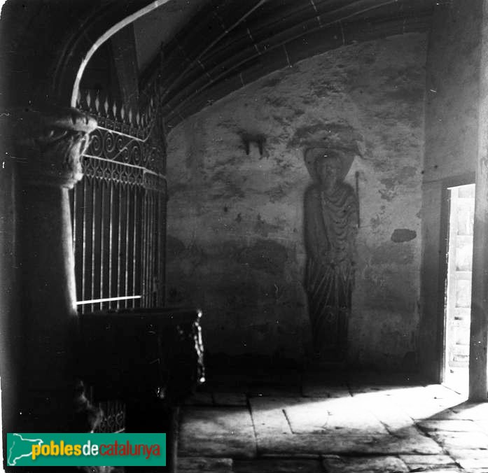 Anglesola - Sant Pau de Narbona: imatge de sant Pau a l'interior (Foto: Josep Salvany -Fons Salvany, Biblioteca de Catalunya-, 1913) Anglesola - Sant Pau de Narbona: imatge de sant Pau a l'interior