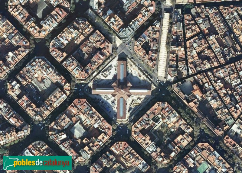 Barcelona - Mercat de Sant Antoni, panoràmica aèria