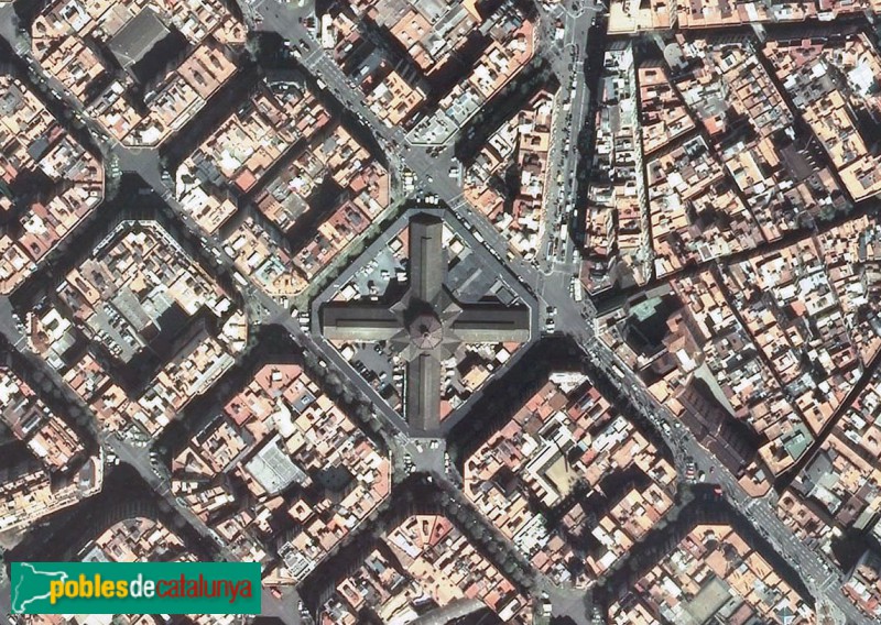Barcelona - Mercat de Sant Antoni, panoràmica aèria