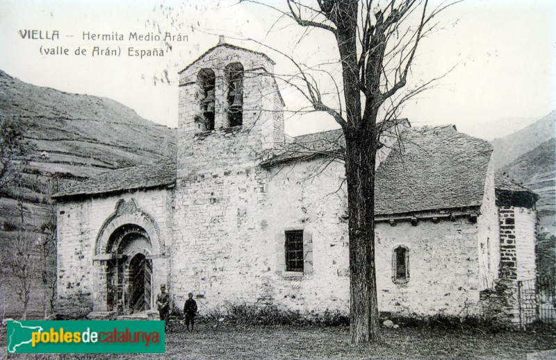 Vielha - Església de Santa Maria de Mijaran (Foto: cartell in situ) Vielha - Església de Santa Maria de Mijaran