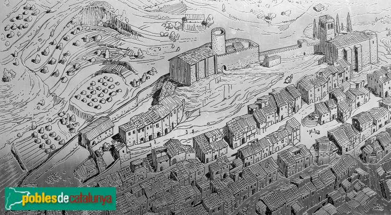 Guimerà - Castell, recreació segles XIII-XIV