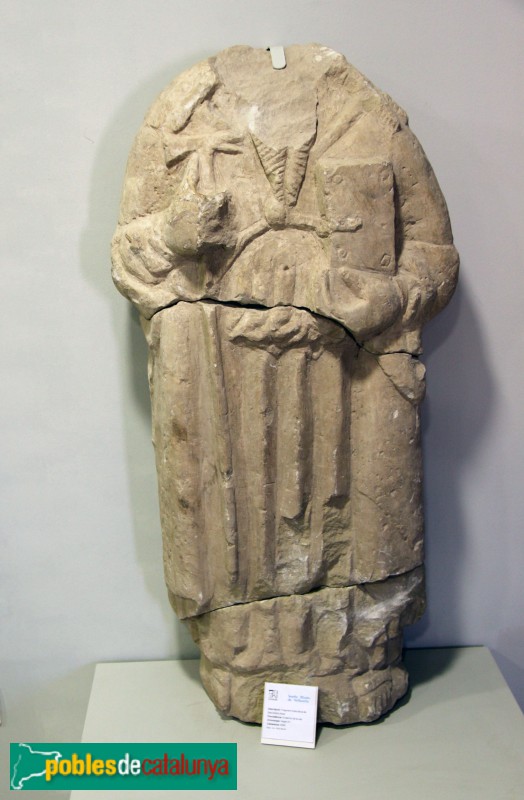 Guimerà - Fragment d'escultura de sant Antoni Abat, procedent de Vallsanta