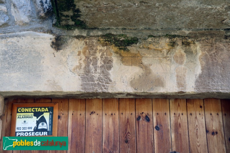 Els Omells de Na Gaia - Llinda gravada (Foto: Albert Esteves, 2018) Els Omells de Na Gaia - Llinda gravada