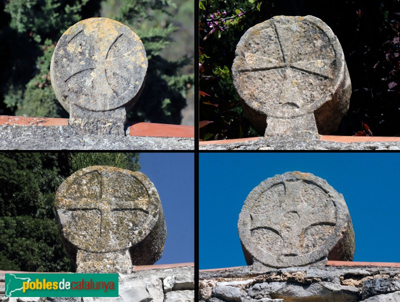 Vallbona de les Monges - Cementiri, esteles discoidals al mur