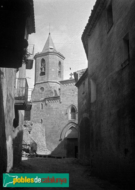 Vallbona de les Monges - Església de Sant Llorenç de Rocallaura (Foto: <i>Francesc Blasi -Arxiu Fotogràfic Centre Excursionista de Catalunya-</i>, anys vint) Vallbona de les Monges - Església de Sant Llorenç de Rocallaura