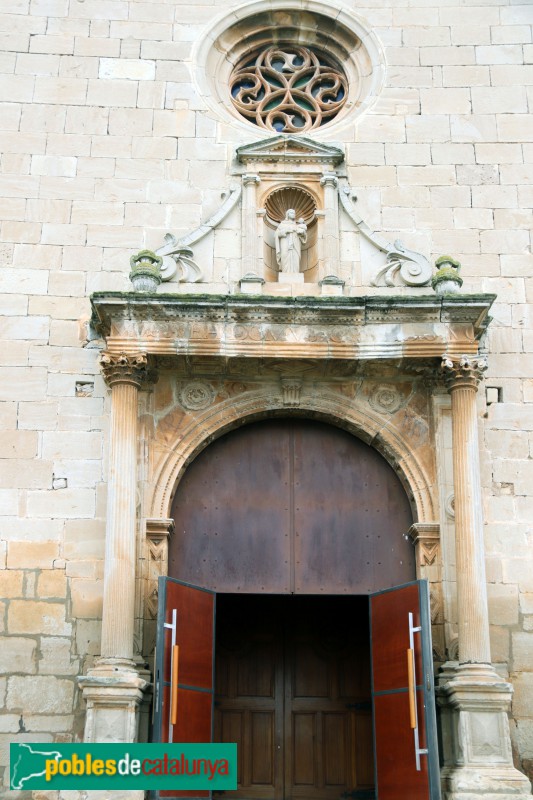 Bellpuig - Església de Sant Nicolau, portada (Foto: Albert Esteves, 2018) Bellpuig - Església de Sant Nicolau, portada