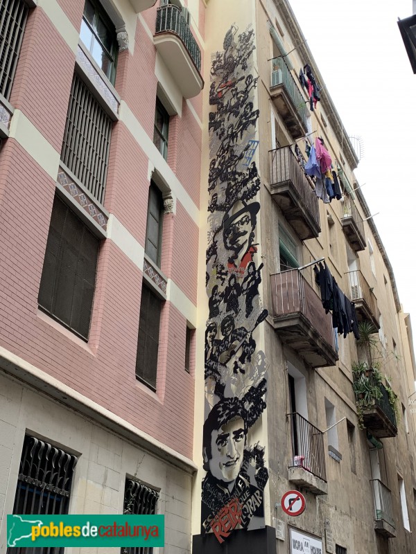 Barcelona - Mont de Pietat del Pedró, façana carrer de la Cera (Foto: Albert Esteves, 2019) Barcelona - Mont de Pietat del Pedró, façana carrer de la Cera