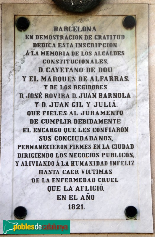 Cementiri del Poblenou - Cenotafi de l'Epidèmia de 1821