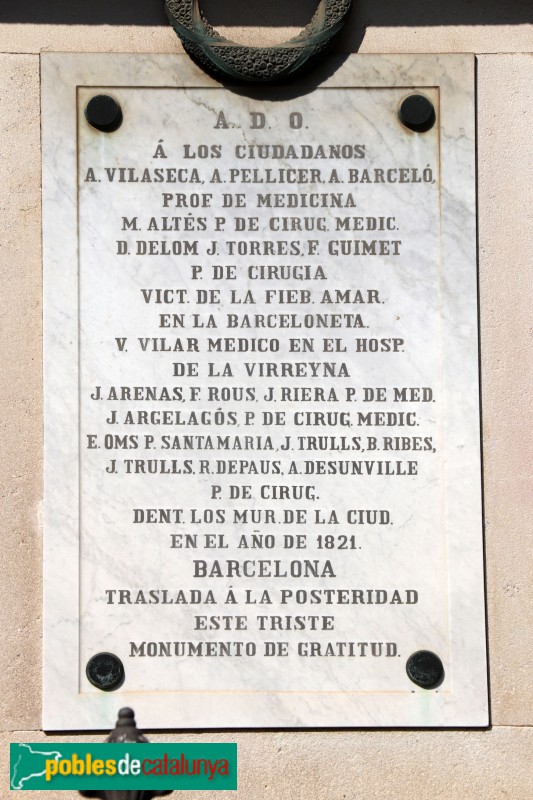 Cementiri del Poblenou - Cenotafi de l'Epidèmia de 1821