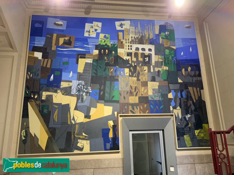 Barcelona - Centre Aragonès, pintures murals de Jorge Gay. El encuentro. (Foto: Albert Esteves, 2019) Barcelona - Centre Aragonès, pintures murals de Jorge Gay. El encuentro.