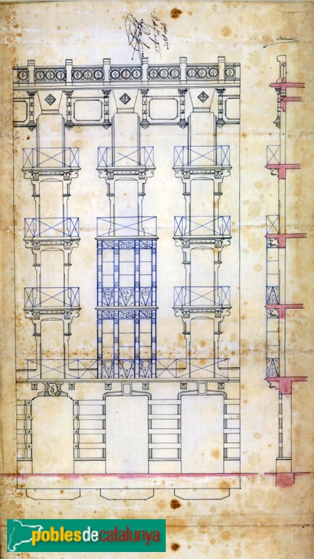 Barcelona - Casa Salvador Riera (Bonsuccés, 5). Plànol - Arxiu Municipal Contemporani de Barcelona