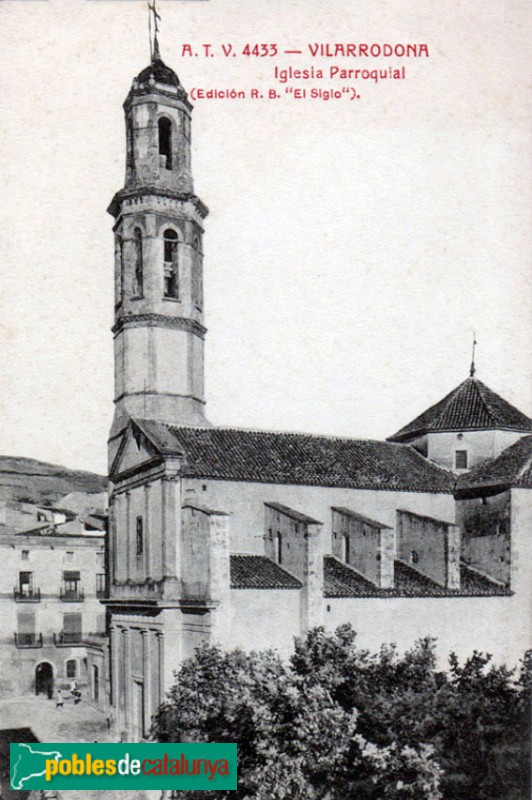 Vila-rodona - Església de Santa Maria (postal antiga)
