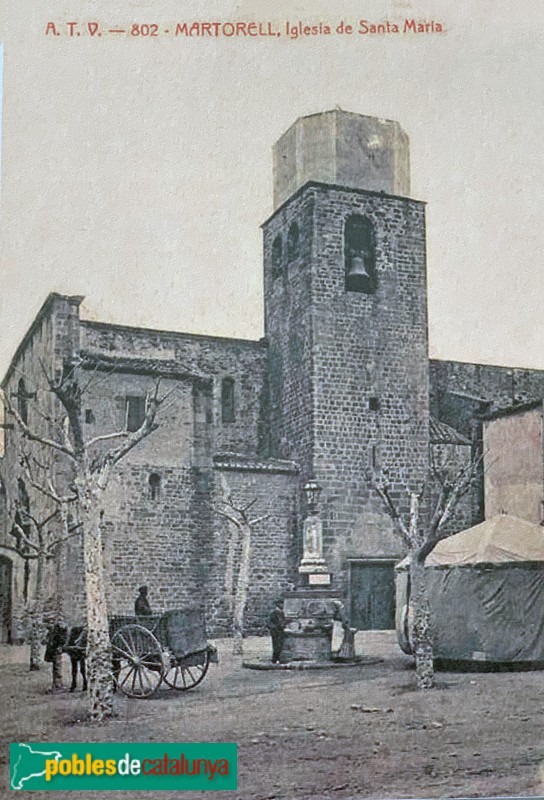 Martorell - Església Santa Maria, postal antiga Martorell - Església Santa Maria, postal antiga