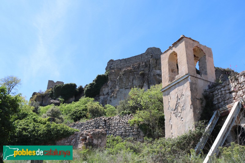 El Pont d'Armentera - Església de Sant Llorenç de Selmella, amb el castell al fons