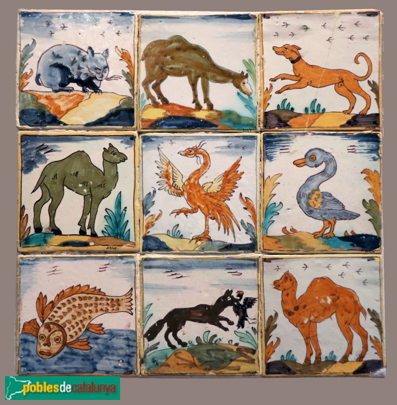Museu Vicenç Ros - Rajoles d'animals (ceràmica catalana del segle XVIII) (Foto: Albert Esteves, 2019) Museu Vicenç Ros - Rajoles d'animals (ceràmica catalana del segle XVIII)