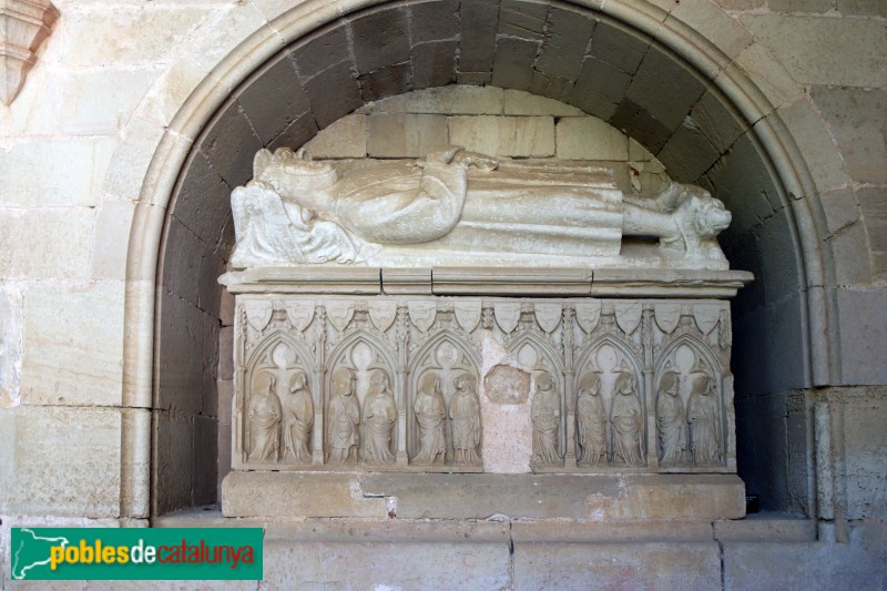 Monestir de Santes Creus - Sarcòfag de Ramon Alamany de Cervelló, segle XIV (Foto: Albert Esteves, 2019) Monestir de Santes Creus - Sarcòfag de Ramon Alamany de Cervelló, segle XIV