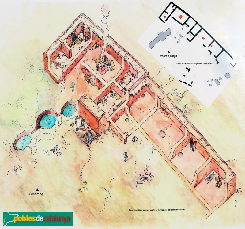 Nulles - Jaciment ibèric de Rabassats (Foto: cartell in situ) Nulles - Jaciment ibèric de Rabassats