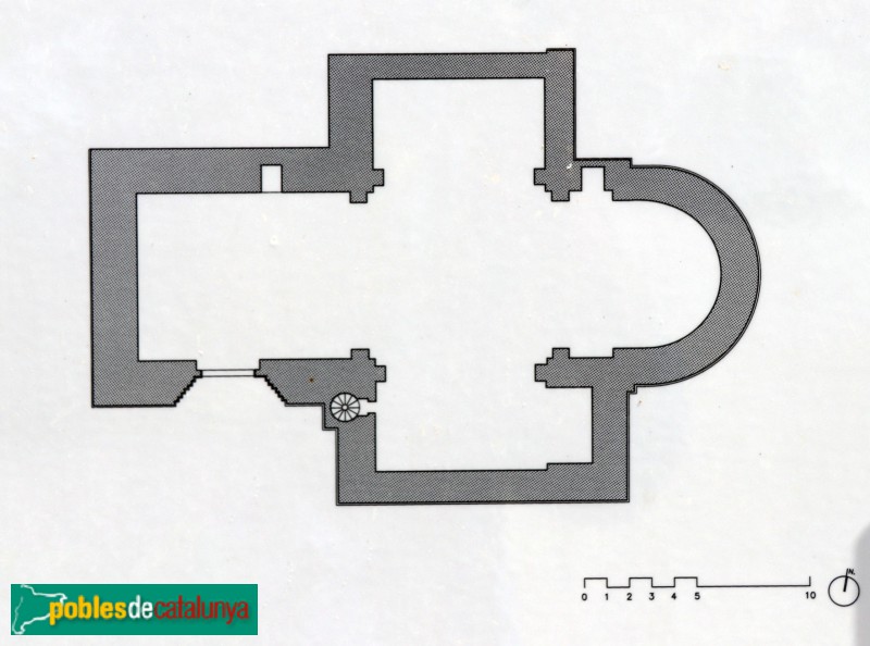 El Pla de Santa Maria - Església de Sant Ramon, planta (Foto: cartell in situ) El Pla de Santa Maria - Església de Sant Ramon, planta