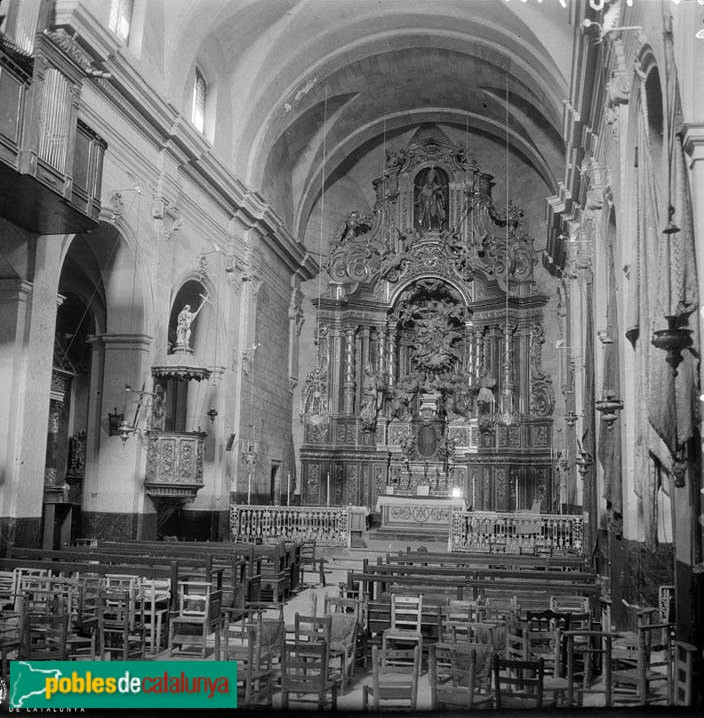 Vallmoll - Església de Santa Maria (Foto: <i>Francesc Blasi -Arxiu Fotogràfic Centre Excursionista de Catalunya-</i>, anys vint) Vallmoll - Església de Santa Maria