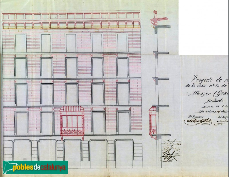 Barcelona - Gran de Gràcia, 54, plànol