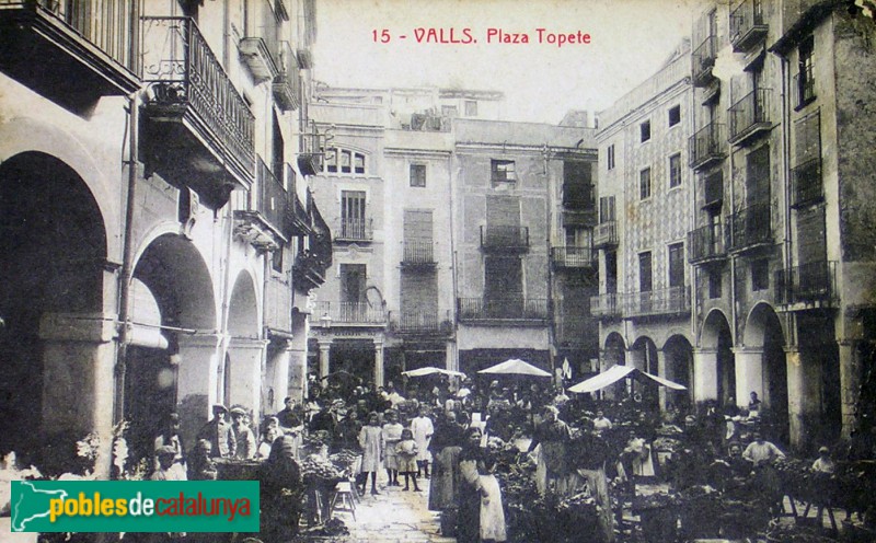 Valls - Plaça de l'Oli, postal antiga