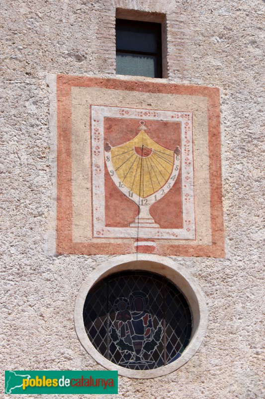 Valls - Església de la M.D. del Lledó, rellotge de sol (Foto: Albert Esteves, 2019) Valls - Església de la M.D. del Lledó, rellotge de sol