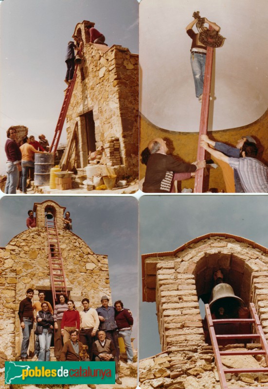Badalona - Ermita de Sant Climent, durant la reconstrucció (Foto: enviada per Carmen Ortega, 1979/80) Badalona - Ermita de Sant Climent, durant la reconstrucció