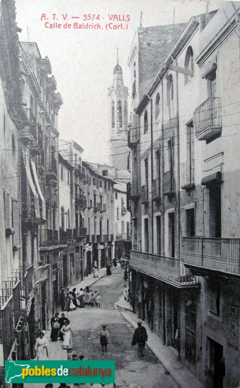 Valls - Carrer de la Cort, postal antiga