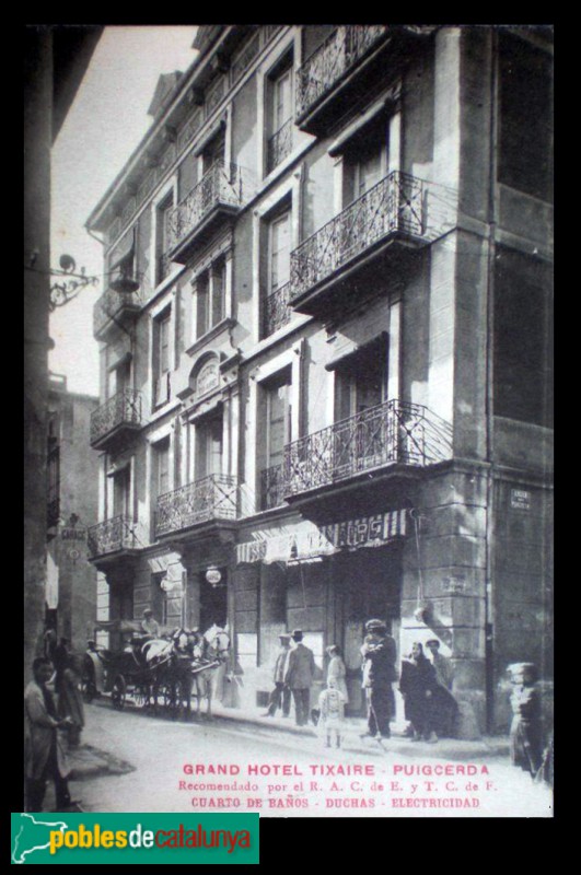 Puigcerdà - Hotel Tixaire, postal antiga