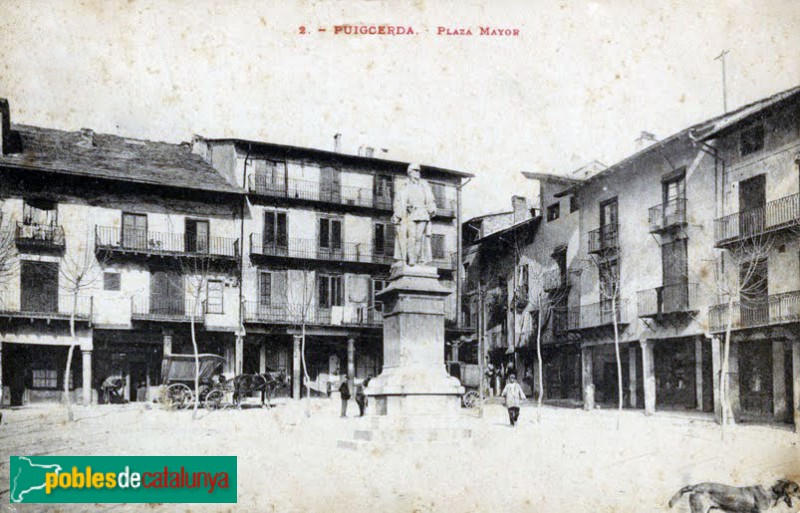 Puigcerdà - Plaça Major (Plaça Cabrinetty), postal antiga Puigcerdà - Plaça Major (Plaça Cabrinetty), postal antiga