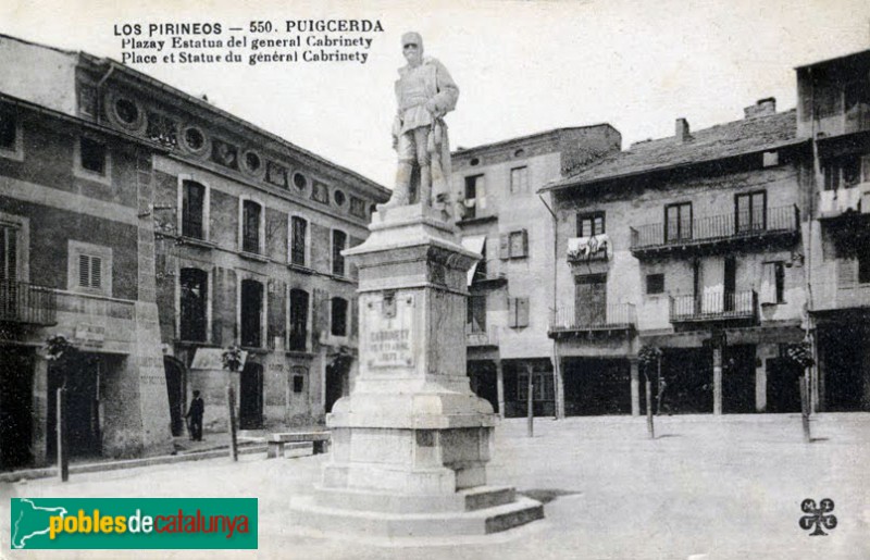 Puigcerdà - Plaça Major (Plaça Cabrinetty), postal antiga