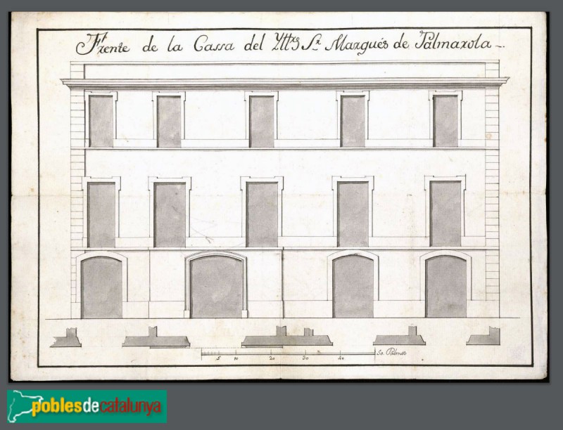 Barcelona - Casa del Comte de Fonollar o Palau Palmerola (Portaferrissa, 7) plànol 1784