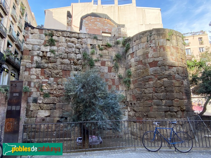Barcelona - Muralla de la plaça Traginers (Foto: Albert Esteves, 2019) Barcelona - Muralla de la plaça Traginers