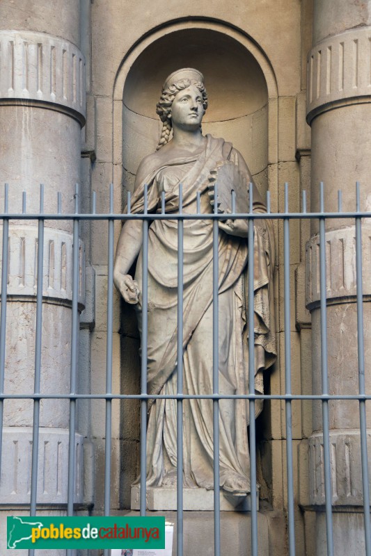 Barcelona - Antic Borsí: Escultura dedicada a la Indústria