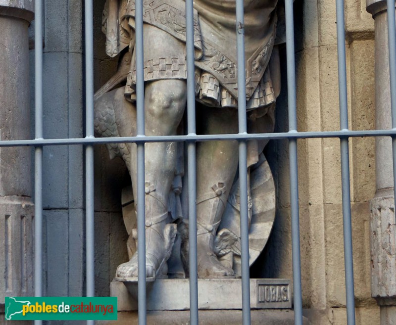 Barcelona - Antic Borsí: Escultura dedicada al Comerç