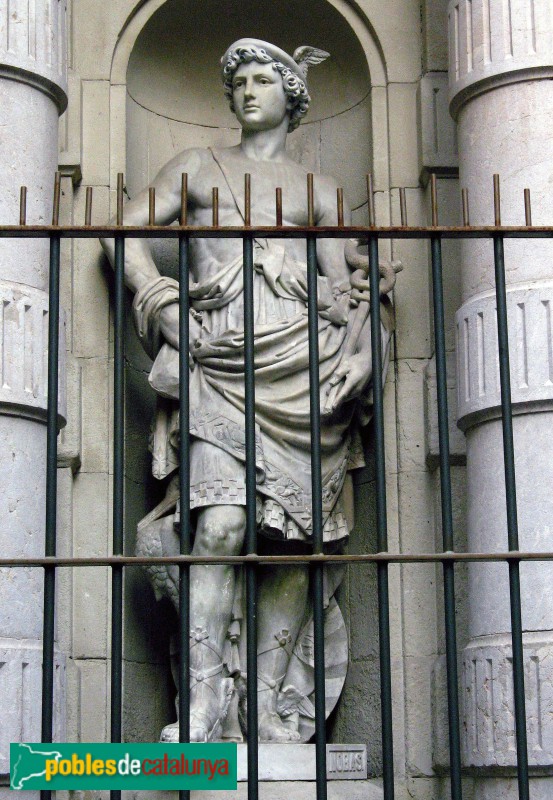 Barcelona - Antic Borsí: Escultura dedicada al Comerç