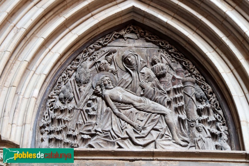 Barcelona - Catedral. Porta de la Pietat, timpà (reproducció)