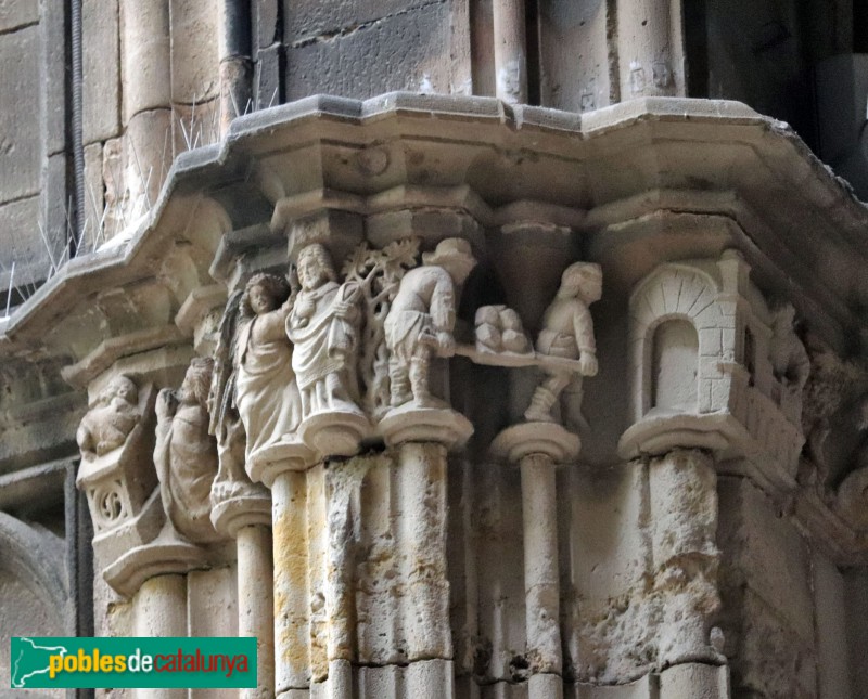 Barcelona - Catedral. Capitells del claustre