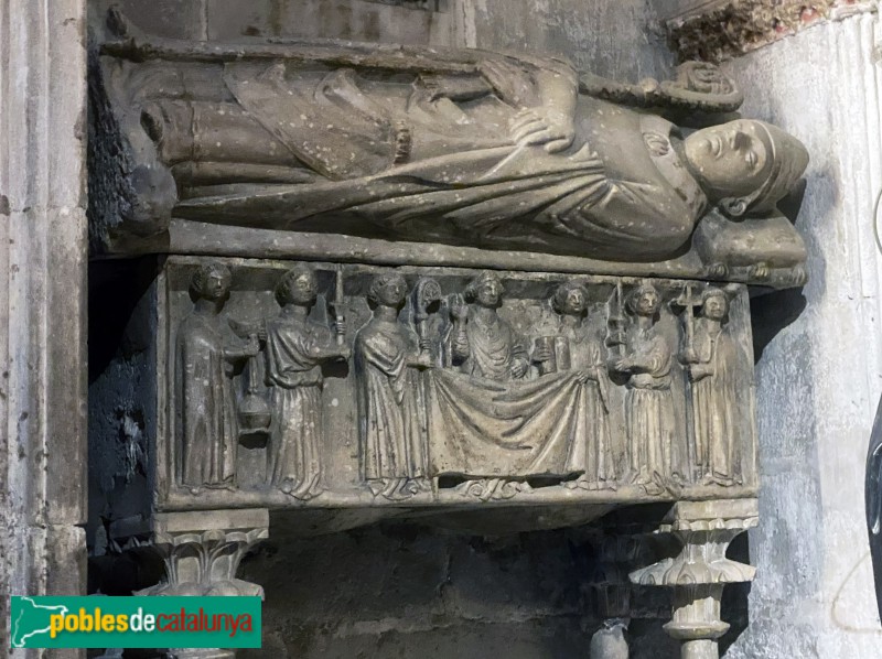 Barcelona - Catedral. Sepulcre del bisbe Ponç de Gualba