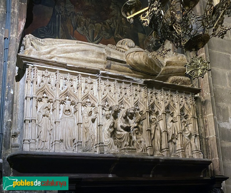 Barcelona - Catedral. Sepulcre de Sança Ximenis