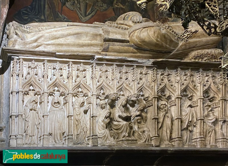 Barcelona - Catedral. Sepulcre de Sança Ximenis