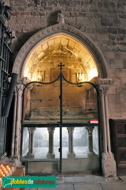 Barcelona - Capella de Santa Llúcia, sepulcre del bisbe Arnau de Gurb